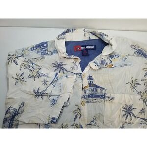 Reel Legends‎ Shirt Mens XL Short Sleeve Floral Hawaiian Button Up